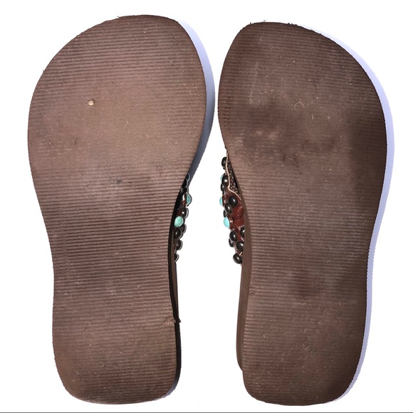 GYPSY SOULE TURQUOISE FLIP FLOPS - Picture 5 of 7